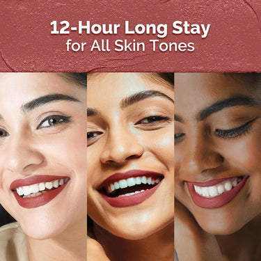 Mamaearth Moisture Matte Longstay Mini Lipstick with Avocado Oil & Vitamin E for 12 Hour Long Stay-01 Carnation Nude - 0.7 g